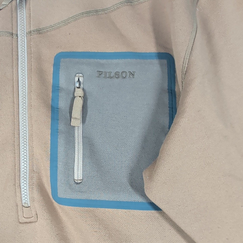 Filson Pullover Mens XL Brown Wool Blend 1/4 Zip Fleece Jacket Outdoor CC Filson - Picture 3 of 13